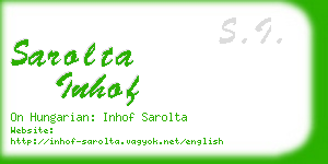 sarolta inhof business card